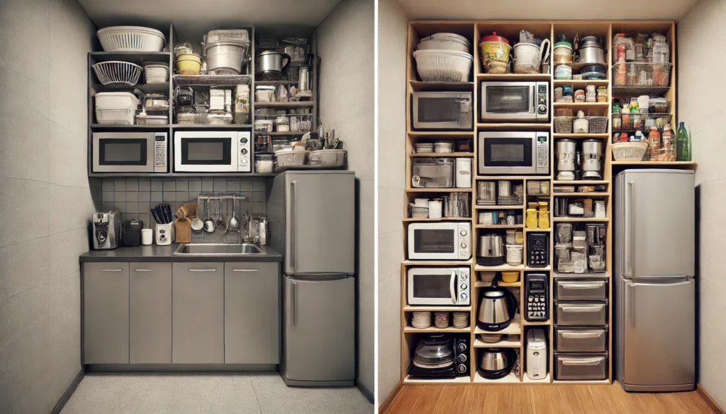 キッチン家電の置き場がない一人暮らしに!賃貸でも使える収納アイデア 