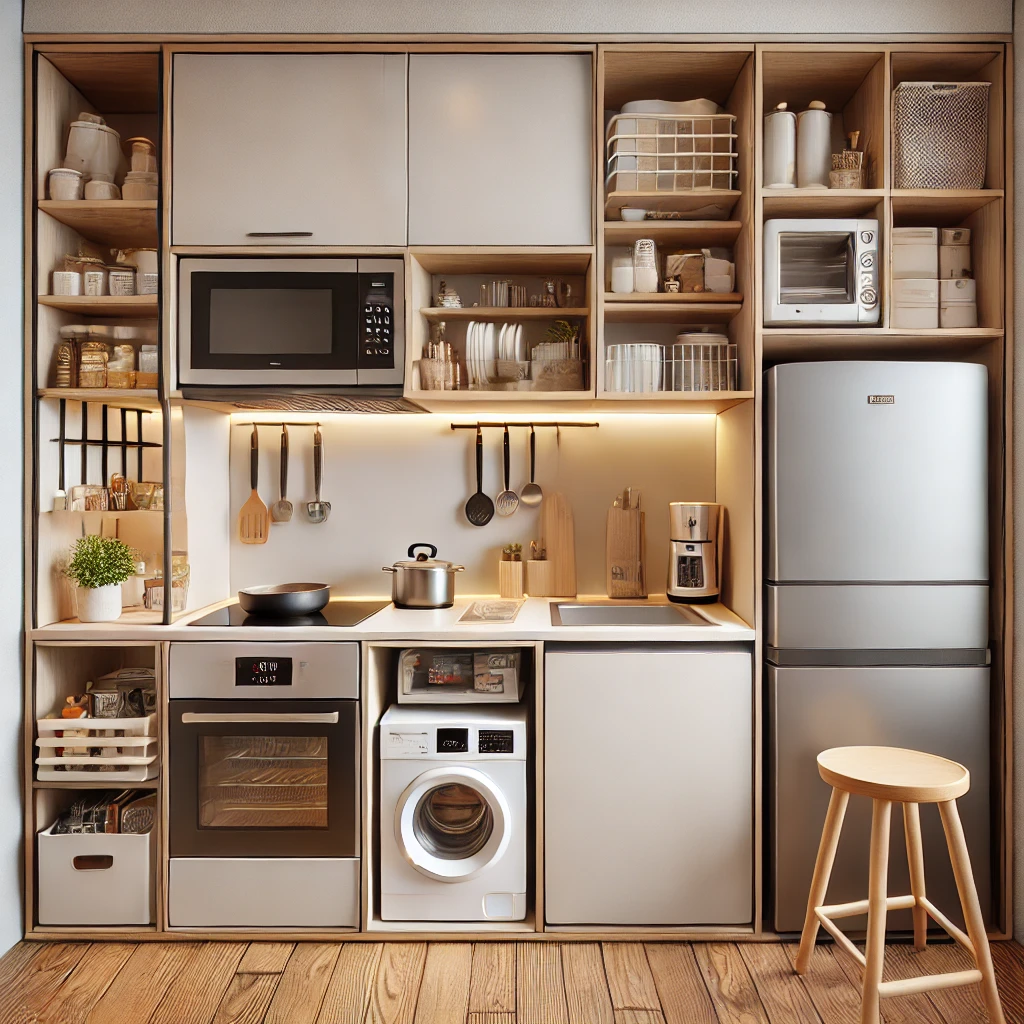 キッチン家電の置き場がない一人暮らしに!賃貸でも使える収納アイデア 