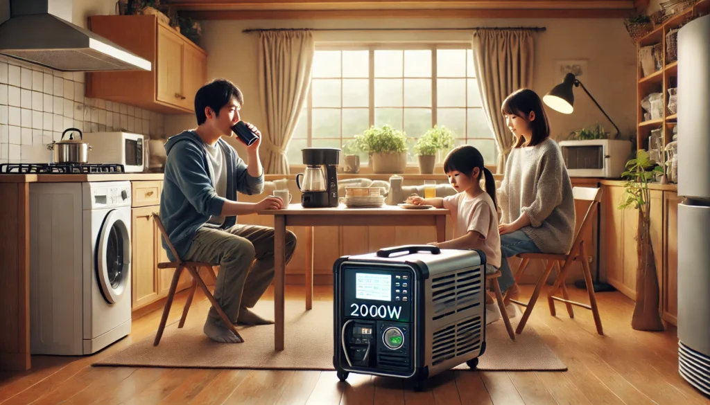 ポータブル電源2000wで何時間使えますか?