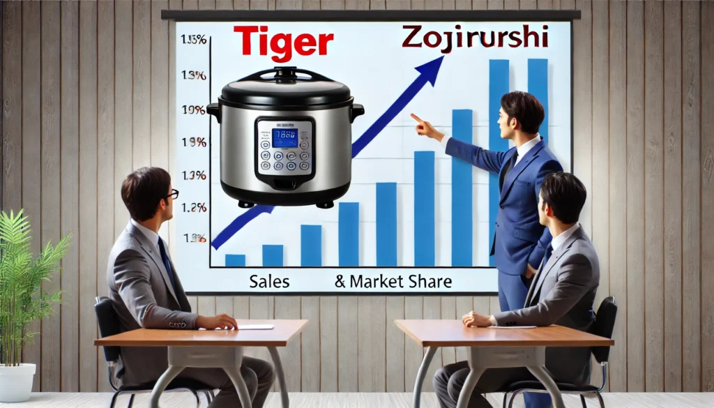 タイガーと象印の売上やシェアを比較