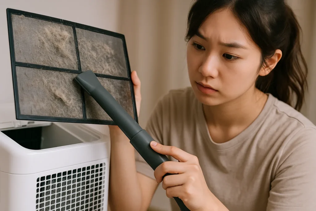 フィルターの汚れが冷却を妨げる