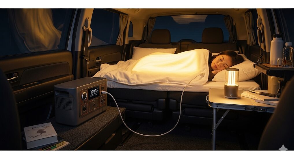 冬の車中泊に電気毛布は使える？
